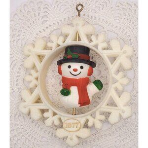 Hallmark Keepsake 1977 Twirl About Snowman Ornament Christmas Snowflake Retro Ch